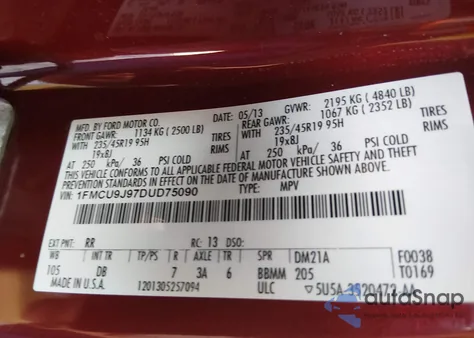 2013 Ford Escape Titanium from USA, damaged, VIN 1FMCU9J97DUD75090